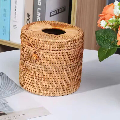 Caixas de lenços de vime trançado à mão por atacado do Vietname para varejistas de decoração para casa