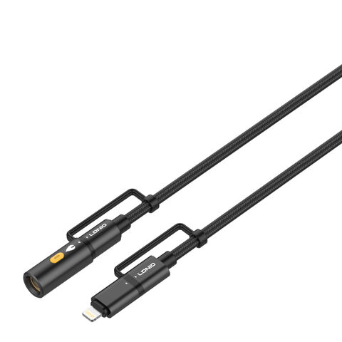 LDNIO LC20 3 in 1 Lighting/USB-C to USB/C with Cigarette lighter fast charging for mobile phone