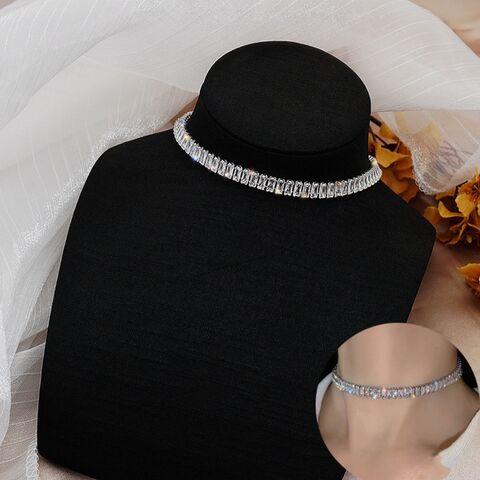 Collar de Clavícula Transfronterizo Europeo Americano de Lujo con Piedra, Personalidad Simple - Bisutería al por mayor