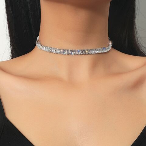 Collar de Clavícula Transfronterizo Europeo Americano de Lujo con Piedra, Personalidad Simple - Bisutería al por mayor