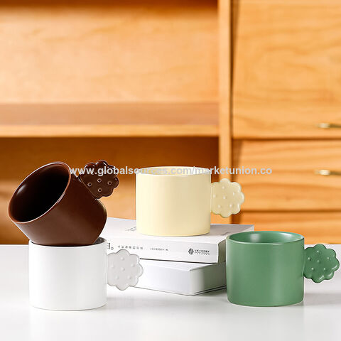 Canecas de Cerâmica Criativas com Diferentes Estilos e Alças de Pedra, Material Saudável, Xícara de Chá para Escritório, Casa, Chá, Leite, Café - Direto da Fábrica