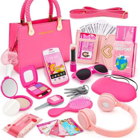 Ensemble de Maquillage Jouet pour Filles Princesse en Sac