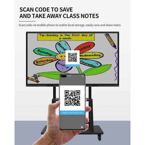 Interaktives Flachbildschirm-Smartboard, 65/75/85/86/100/110 Zoll, Digitale Interaktive Whiteboard für den Unterricht