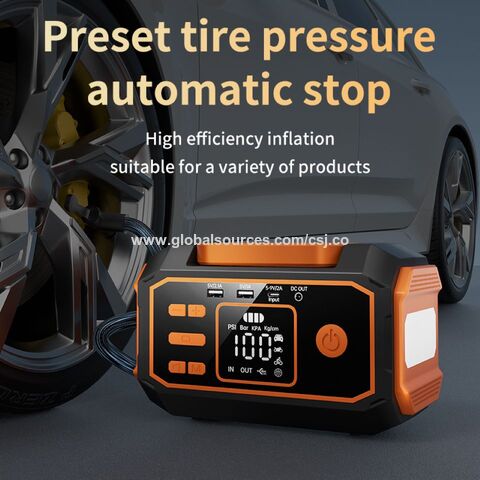 محمول متعدد الوظائف ضوء LED سيارة الانتقال كاتب بنك الطاقة 10000mAh ضاغط الهواء