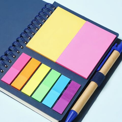 Benutzerdefinierte Notizblock-Stift-Set Spiralblöcke Pastell Haftnotizen Set Selbstklebende Haftnotizblöcke für Schüler