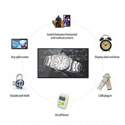 Layar LCD Ultra Tipis Dalam Ruangan, Pemasangan di Dinding, Android, Wifi, Pemasangan di Dinding, Kios Layar Sentuh Signage Digital LCD 4K untuk Menu