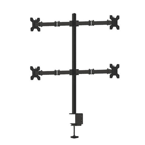 Support Quadruple LCD Réglable en Hauteur, Bras de 14 pouces, Support de Montage pour Quatre Écrans PC pour 4 Moniteurs