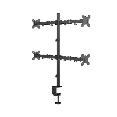 Support Quadruple LCD Réglable en Hauteur, Bras de 14 pouces, Support de Montage pour Quatre Écrans PC pour 4 Moniteurs