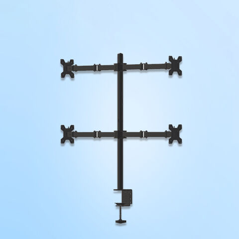 Support Quadruple LCD Réglable en Hauteur, Bras de 14 pouces, Support de Montage pour Quatre Écrans PC pour 4 Moniteurs