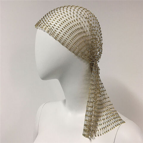 Novas Tendências Strass Stretch Sexy Recortes Moda Chapéu de Rede de Pesca