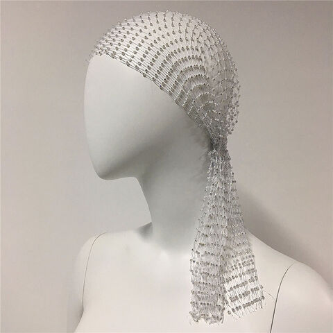 Novas Tendências Strass Stretch Sexy Recortes Moda Chapéu de Rede de Pesca