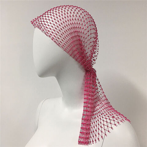 Novas Tendências Strass Stretch Sexy Recortes Moda Chapéu de Rede de Pesca