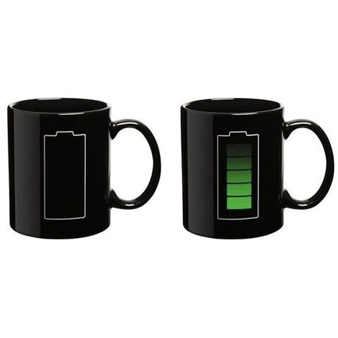 Keramiktassen, die die Farbe durch Hitze ändern - Lustige, magische Kaffeetasse & Teetasse mit einzigartigem Batterie-Lade-Design