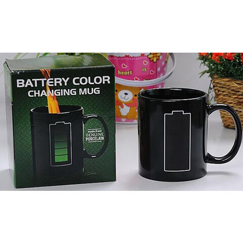 Keramiktassen, die die Farbe durch Hitze ändern - Lustige, magische Kaffeetasse & Teetasse mit einzigartigem Batterie-Lade-Design
