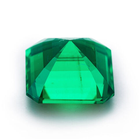 زمرد كولومبي صناعي هيدروحراري بقصة Asscher، زمرد مُزرع معمليًا، ماس بقطر 2 مم ~ 15 مم