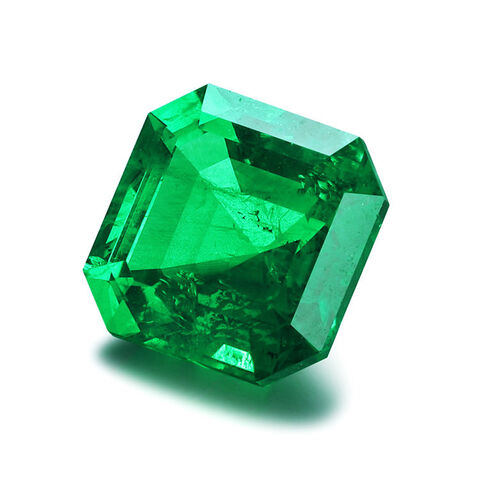 زمرد كولومبي صناعي هيدروحراري بقصة Asscher، زمرد مُزرع معمليًا، ماس بقطر 2 مم ~ 15 مم