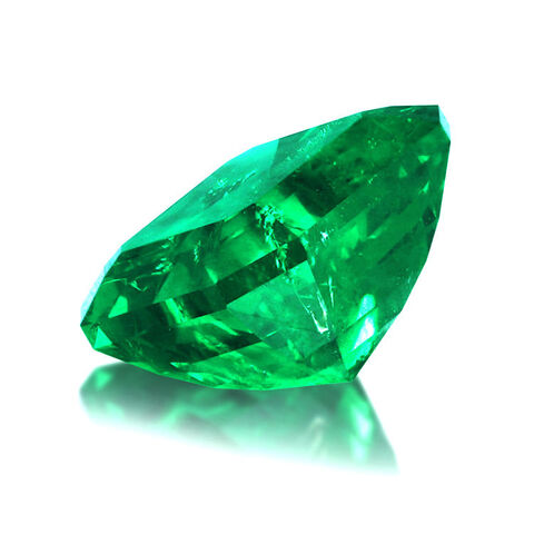 زمرد كولومبي صناعي هيدروحراري بقصة Asscher، زمرد مُزرع معمليًا، ماس بقطر 2 مم ~ 15 مم