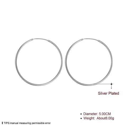 Sterling Silber Creolen für Damen 50MM Große Runde Kreis Ohrringe Schmuck Geschenk Großhandel