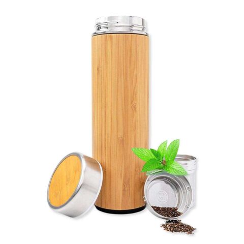 Vente Directe de Chine : Bouteille d'Eau Isolée Écologique 500ML en Bois et Acier Inoxydable