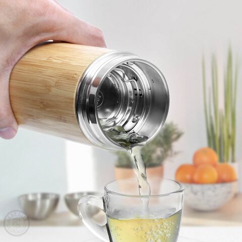 Vente Directe de Chine : Bouteille d'Eau Isolée Écologique 500ML en Bois et Acier Inoxydable