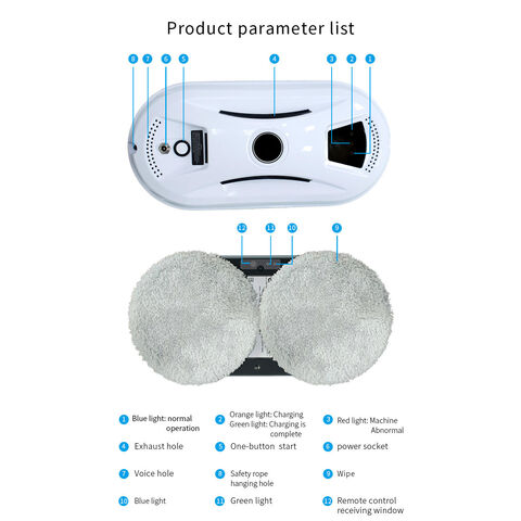 Fournitures Robot Laveur de Vitres Outils Mop de Nettoyage de Vitre avec Pulvérisation d'Eau Automatique