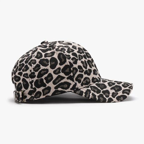 Topi Baseball Wanita Motif Leopard Gaya Euro-Amerika, Atap Keras, Lidah Bebek untuk Aktivitas Luar Ruangan