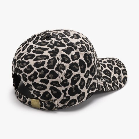 Topi Baseball Wanita Motif Leopard Gaya Euro-Amerika, Atap Keras, Lidah Bebek untuk Aktivitas Luar Ruangan