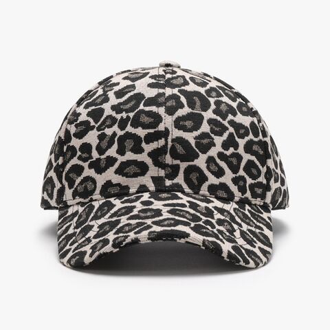 Topi Baseball Wanita Motif Leopard Gaya Euro-Amerika, Atap Keras, Lidah Bebek untuk Aktivitas Luar Ruangan