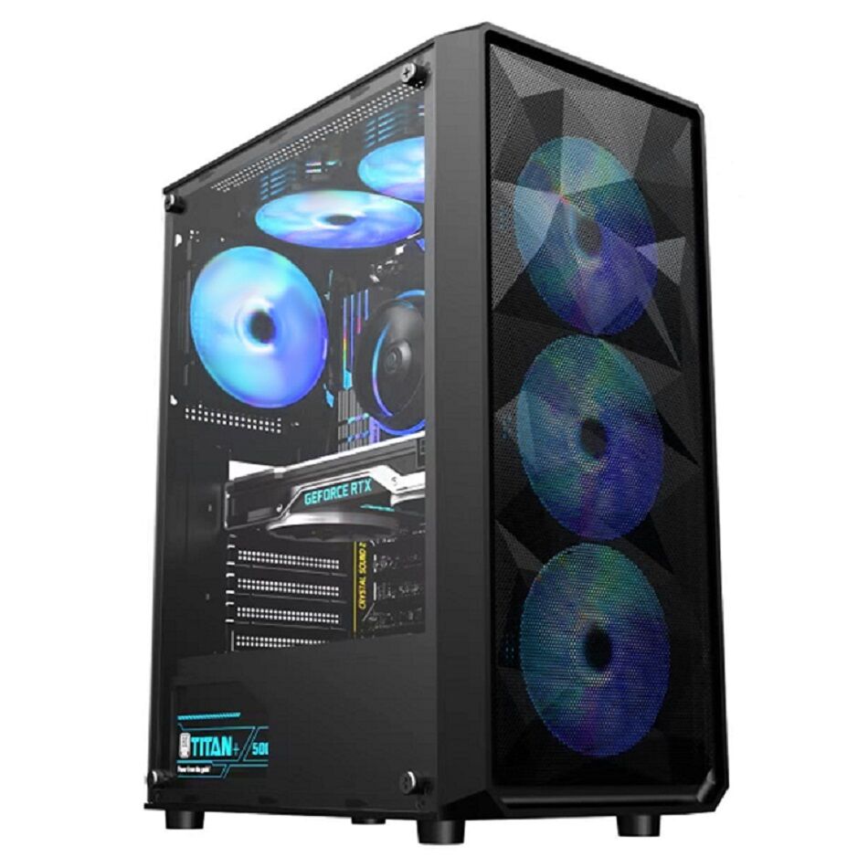 Ruix Diamond Mesh Panel Lightweight Computer Case & Tower Mid Size ...