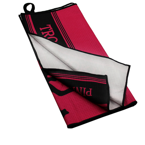 Golfhandtuch aus Mikrofaser-Waffelgewebe mit individuellem Aufdruck und Logo, sublimiertes Golfhandtuch