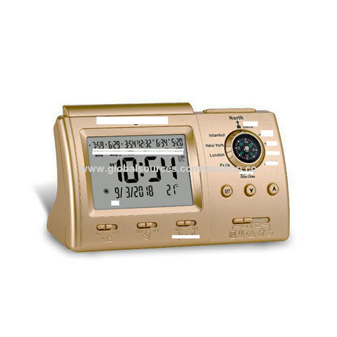 Tisch- & Regaluhren HA-3005 Islamischer Gebets-Azan-Uhr LCD mit Athan-Sound Erinnerung mehrsprachige muslimische Tischuhr