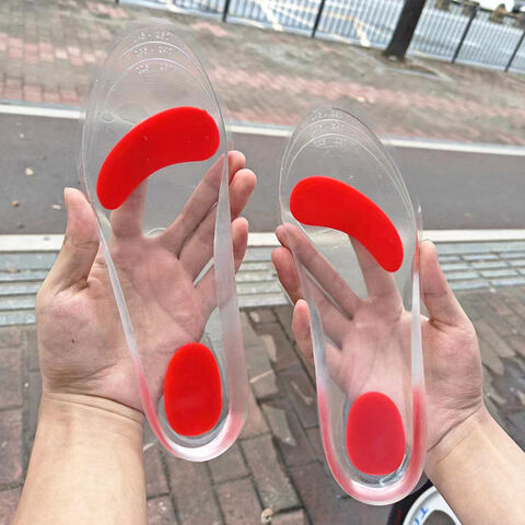 Semelles Intérieures Complètes en Gel de Silicone Antidérapant pour Soin des Pieds et Soulagement de la Fasciite Plantaire