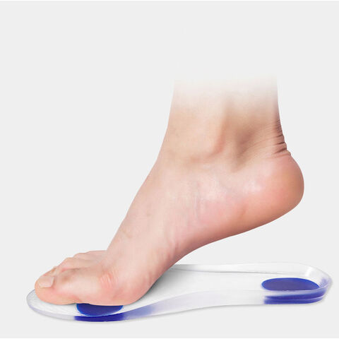 Semelles Intérieures Complètes en Gel de Silicone Antidérapant pour Soin des Pieds et Soulagement de la Fasciite Plantaire