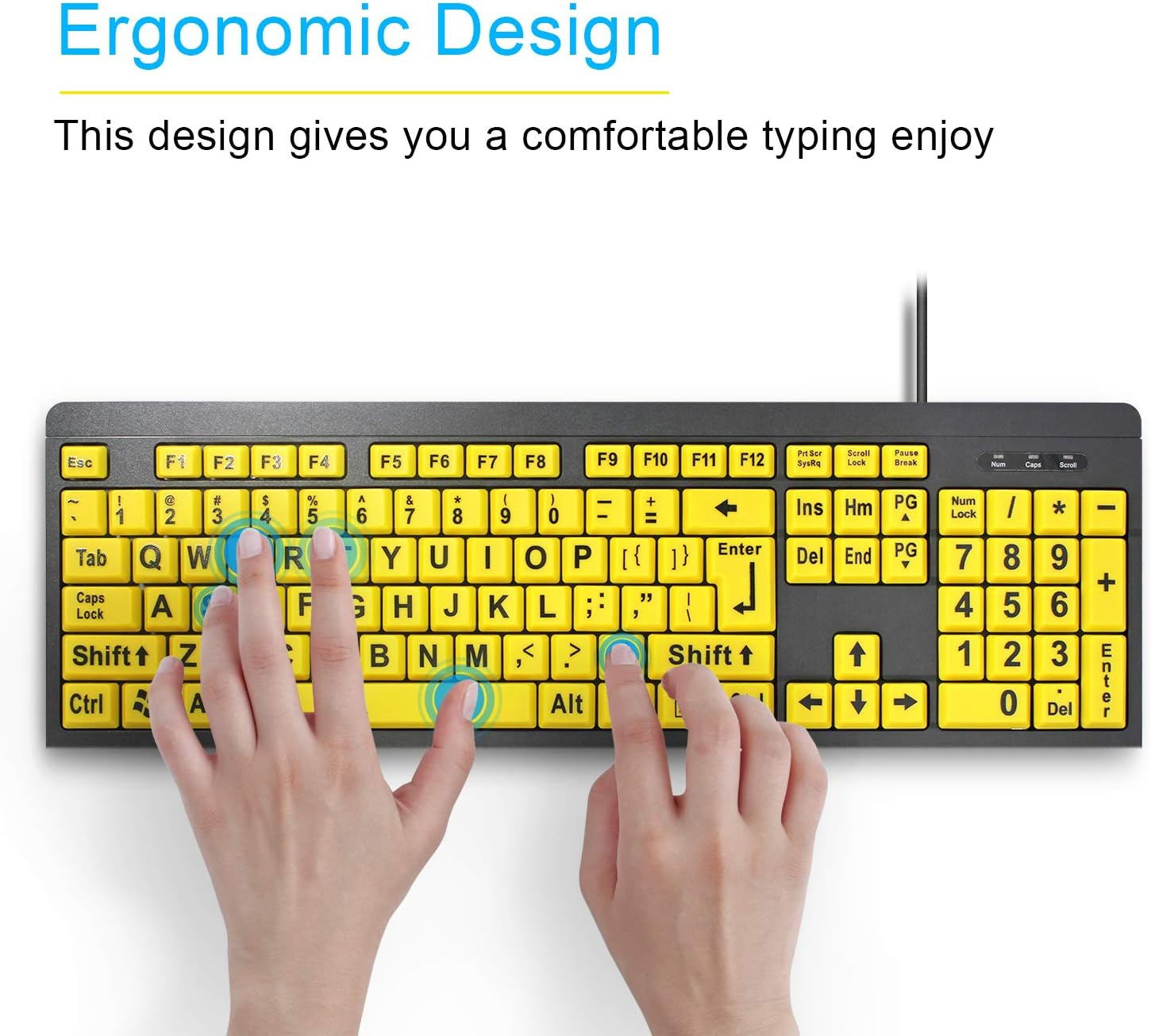 Buy China Wholesale Large Print Computer Keyboard High Contrast Black ...