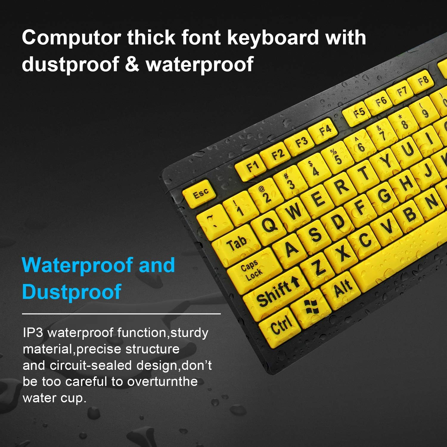 Buy China Wholesale Large Print Computer Keyboard High Contrast Black ...
