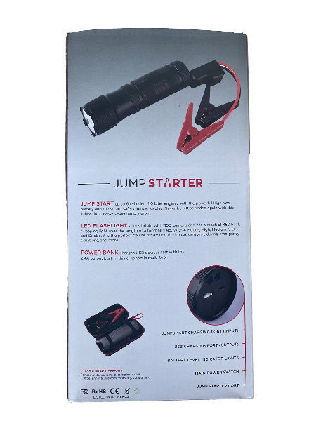 3-in-1 Jump starter 12V 10000mAh portable car lithium battery power bank flashlight emergency tools supplier