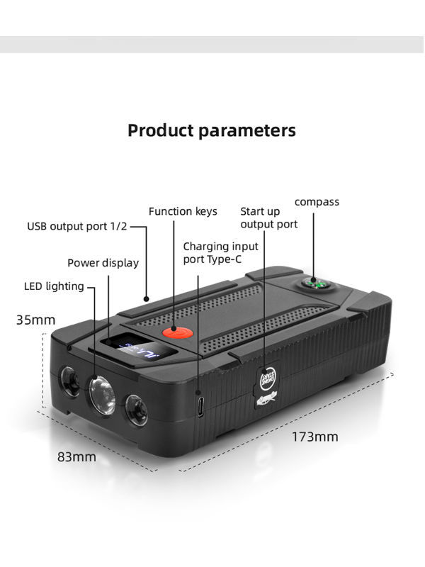 High capacity 12V 12000mAh Multi Function automobile car emergency start power supply Jump Starter supplier