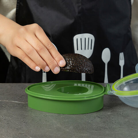 Nuevo Contenedor para Aguacate con Tapa y Clips - Conserva tus Aguacates Frescos por Días - Solución de Almacenamiento para B2B
