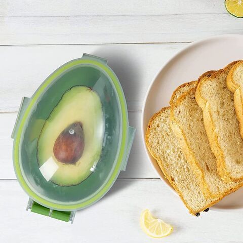 Nuevo Contenedor para Aguacate con Tapa y Clips - Conserva tus Aguacates Frescos por Días - Solución de Almacenamiento para B2B