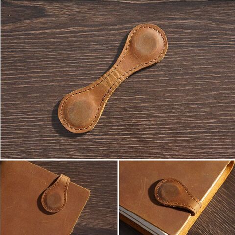 Marcadores magnéticos personalizados para páginas, etiquetas de libros personalizadas, marcapáginas de cuero genuino