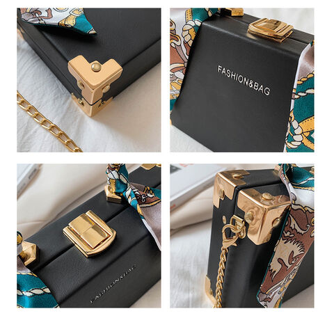 Damenhandtasche 2022, Geldbörse, Handytasche und Make-up-Tasche Sac Femme, 6-farbiges Quadrat mit Schleife, Damentasche