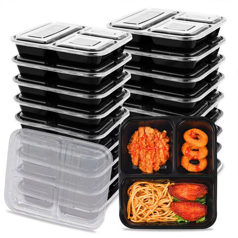 Embalagens Descartáveis para Alimentos, Caixas de Armazenamento para Levar, Recipientes de Plástico PP Blister para Almoço