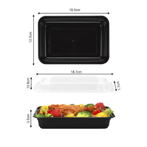 Embalagens Descartáveis para Alimentos, Caixas de Armazenamento para Levar, Recipientes de Plástico PP Blister para Almoço