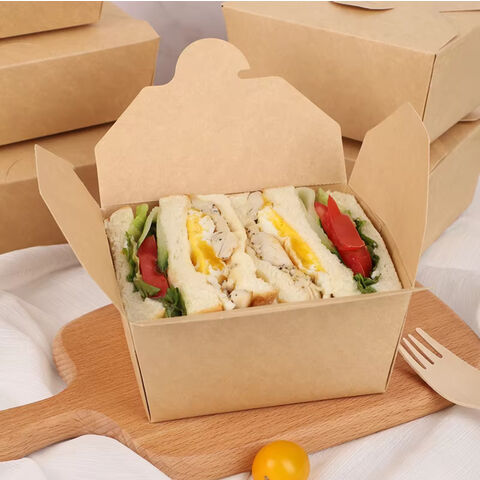 Embalagem personalizada para viagem, caixa de papel para alimentos, recipiente para refeições