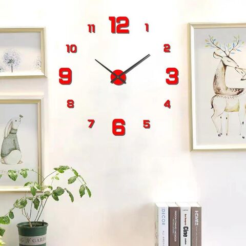 Rahmenlose DIY Wanduhr, neuartige Heimdekoration