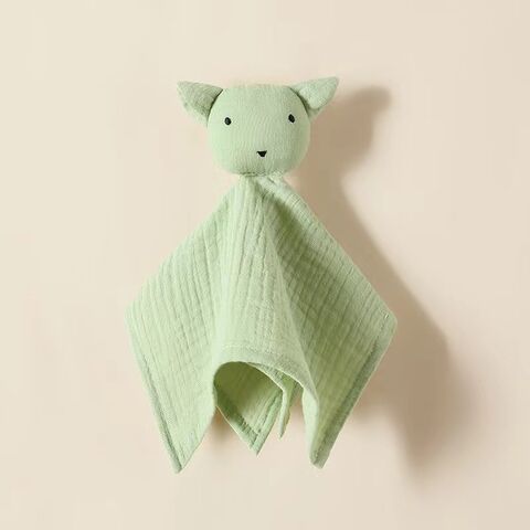 Superweiche Plüsch-Babydecke mit Tiermotiven für Neugeborene, Unisex-Baby-Schmusetuch, Sicherheitsdecke aus Baumwoll-Kreppstoff