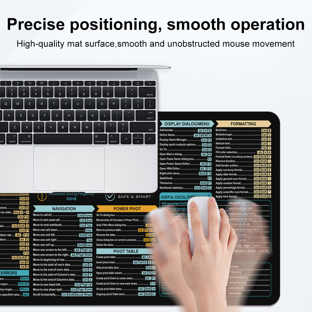 Colorful Excel Cheat Sheet Mouse Pad,extra Large Office Keyboard ...