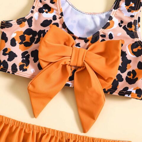 Traje de Baño Personalizado para Bebé, Niñas y Niños, Bañador Personalizado para Bebé, Traje de Baño para Niñas Pequeñas, Bikini Infantil con Estampado de Leopardo en Bolsa OPP