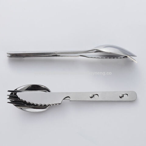 Wiederverwendbares Picknick-Besteckset, 3-teilig, Edelstahl (Messer, Löffel, Gabel) für Outdoor-Camping