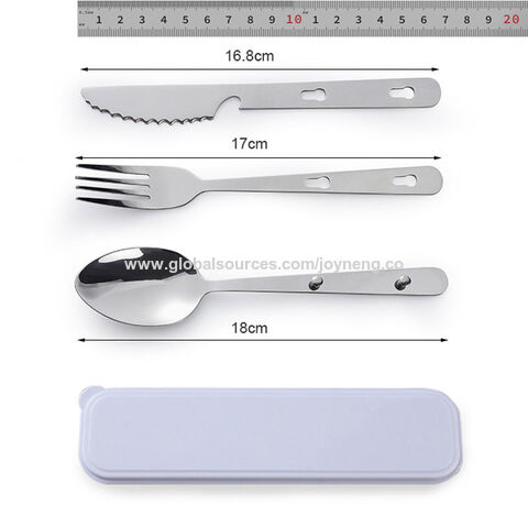 Wiederverwendbares Picknick-Besteckset, 3-teilig, Edelstahl (Messer, Löffel, Gabel) für Outdoor-Camping